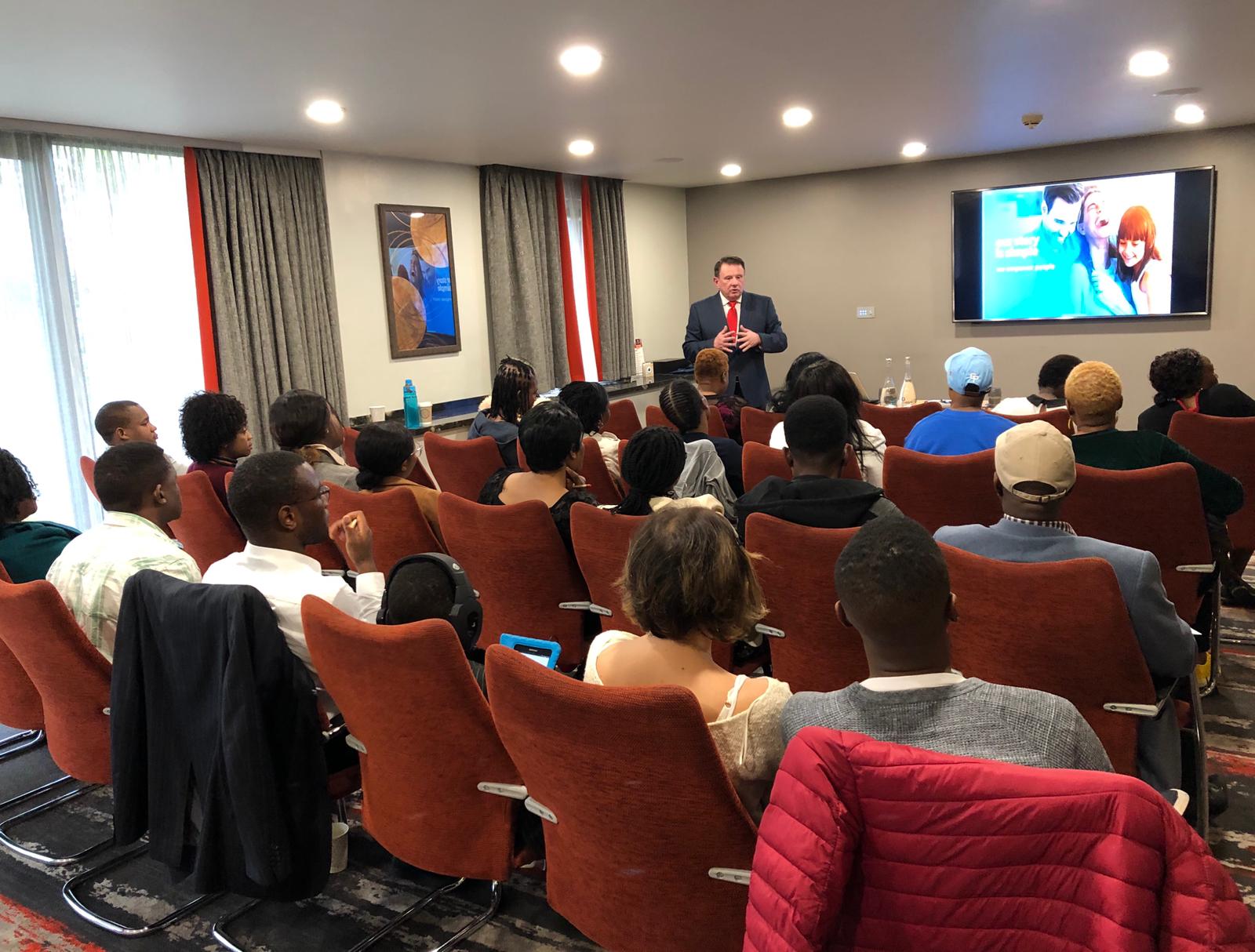A full seminar room during a Mercatus Academy presentation